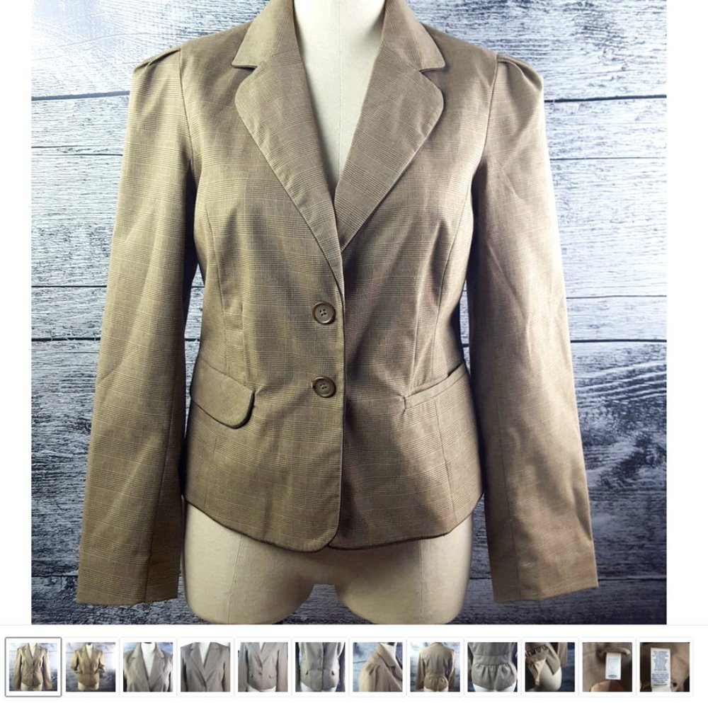 Old Navy Women Pin Check Mini Plaids  sz M Blazer|Jacket Brown Lined Notch